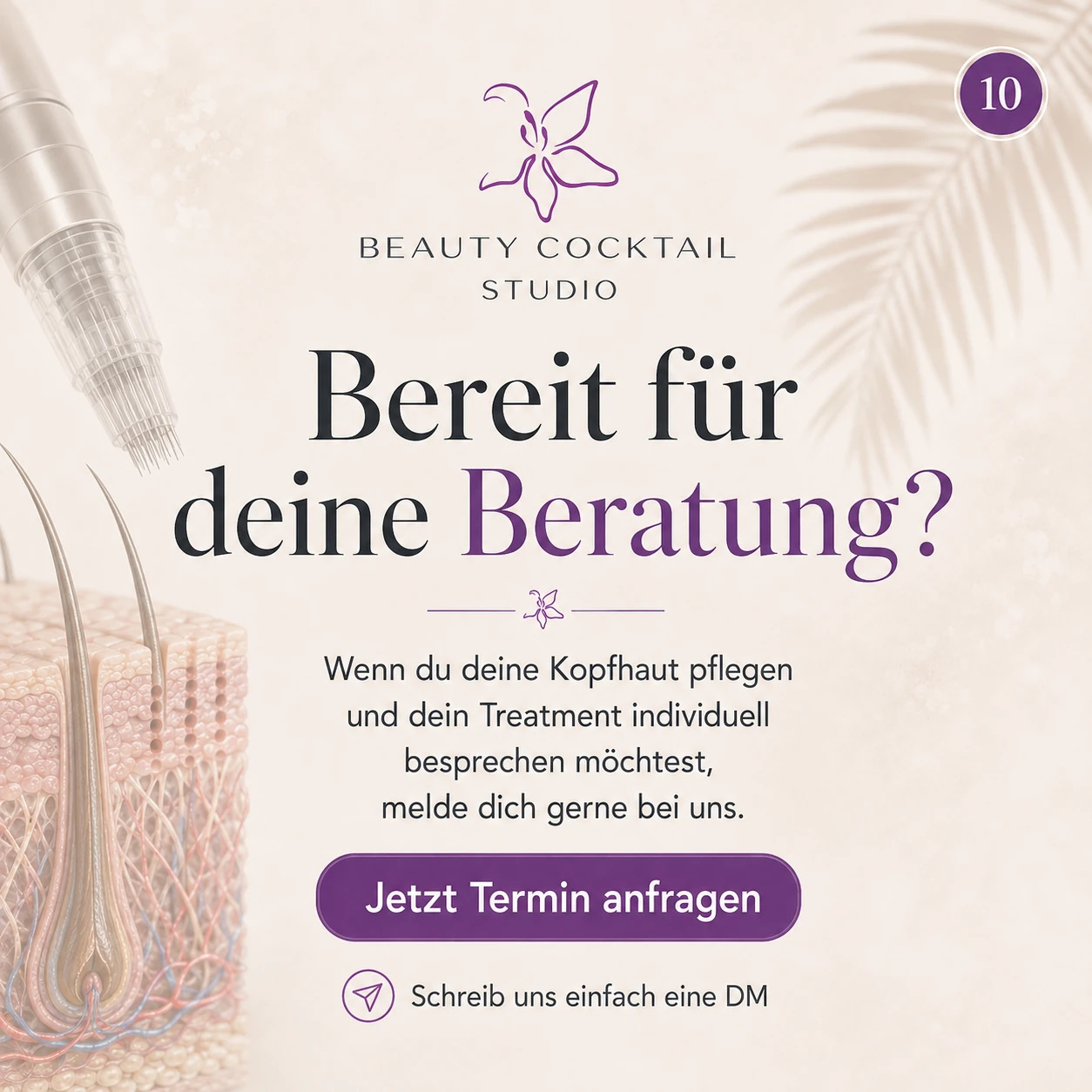 Beratung vor Kopfhaut-Microneedling bei Beauty Cocktail Düsseldorf