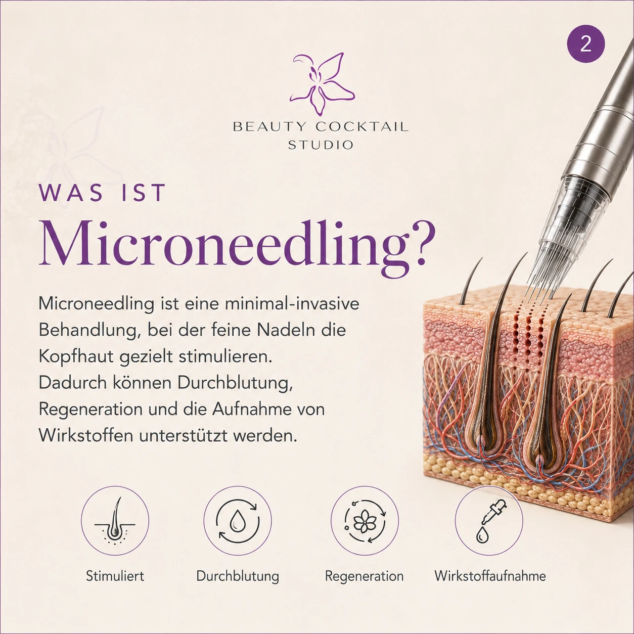 Was ist Microneedling der Kopfhaut - Erklärung von Beauty Cocktail