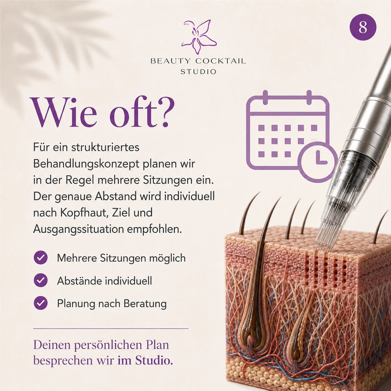 Wie oft Microneedling der Kopfhaut durchgeführt wird